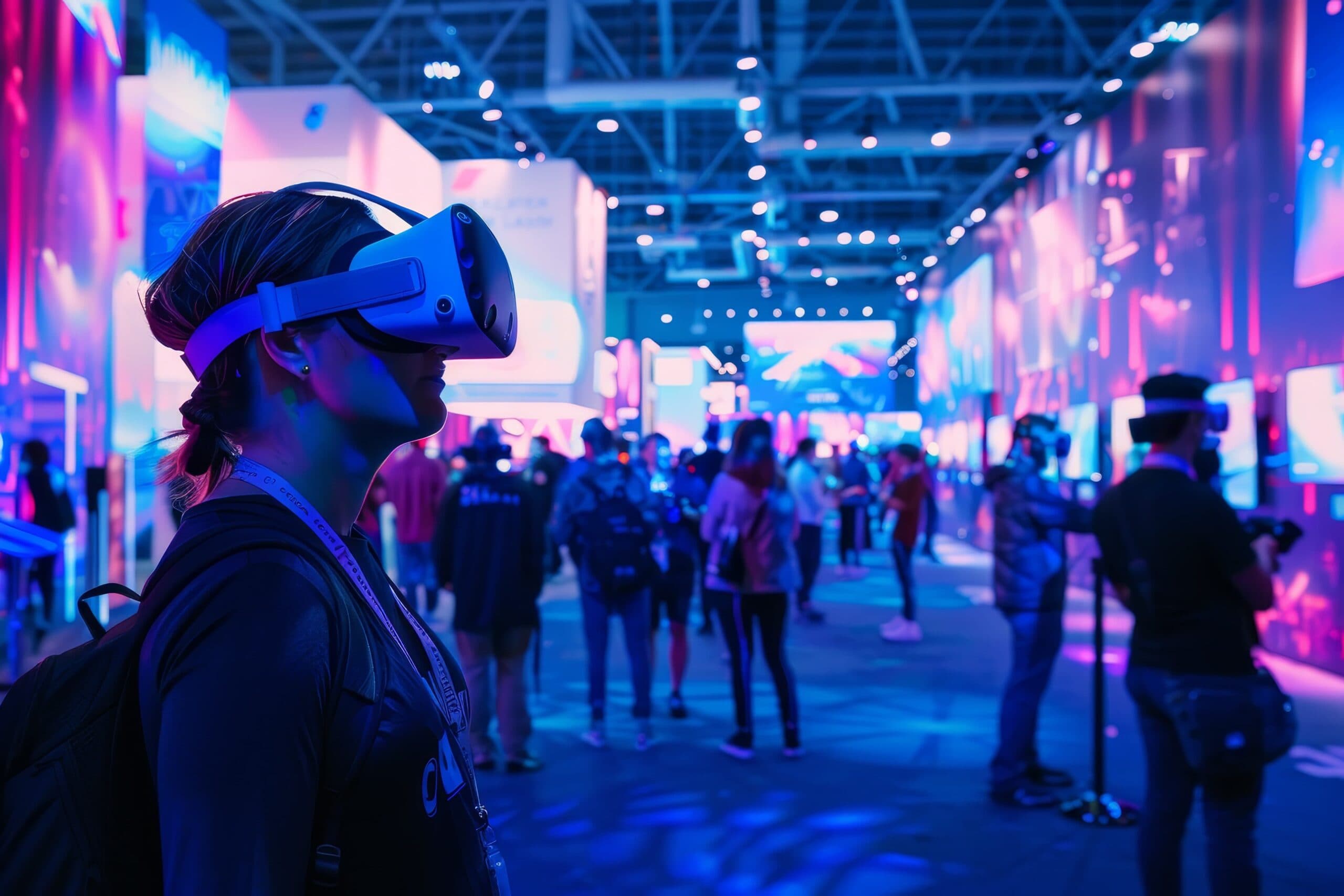 Event marketing show image with person wearing VR glasses